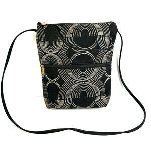 Danny K Purse Beverly Hills Crossbody Bag Black Gold Shimmer Handbag Purse